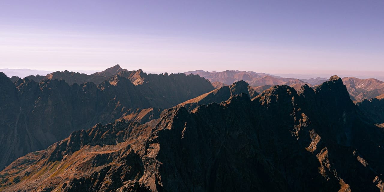 Widok ze szczytu Rysy, Tatry, Polska