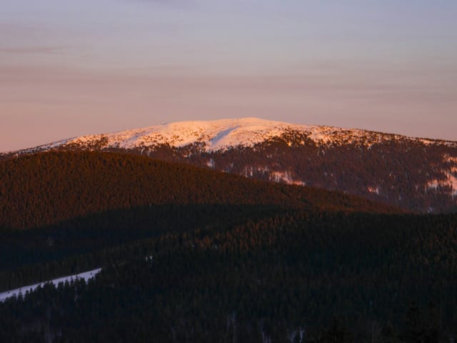 Widok na górę Pilsko, Beskid Żywiecki, Polska