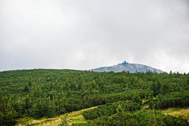 Widok na górę Snieżka, Karkonosze