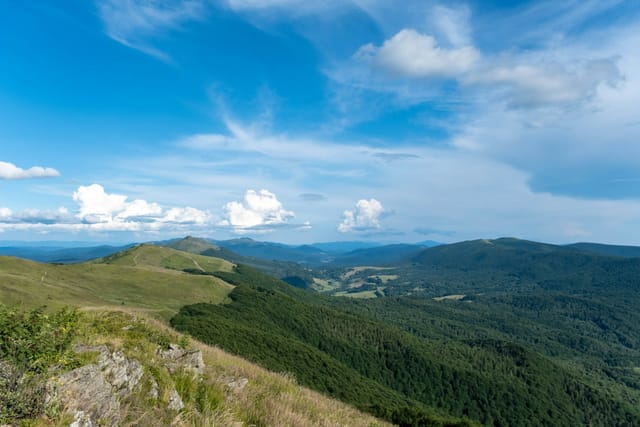 Grzbiet połoniny wetlińskiej w Bieszczadach