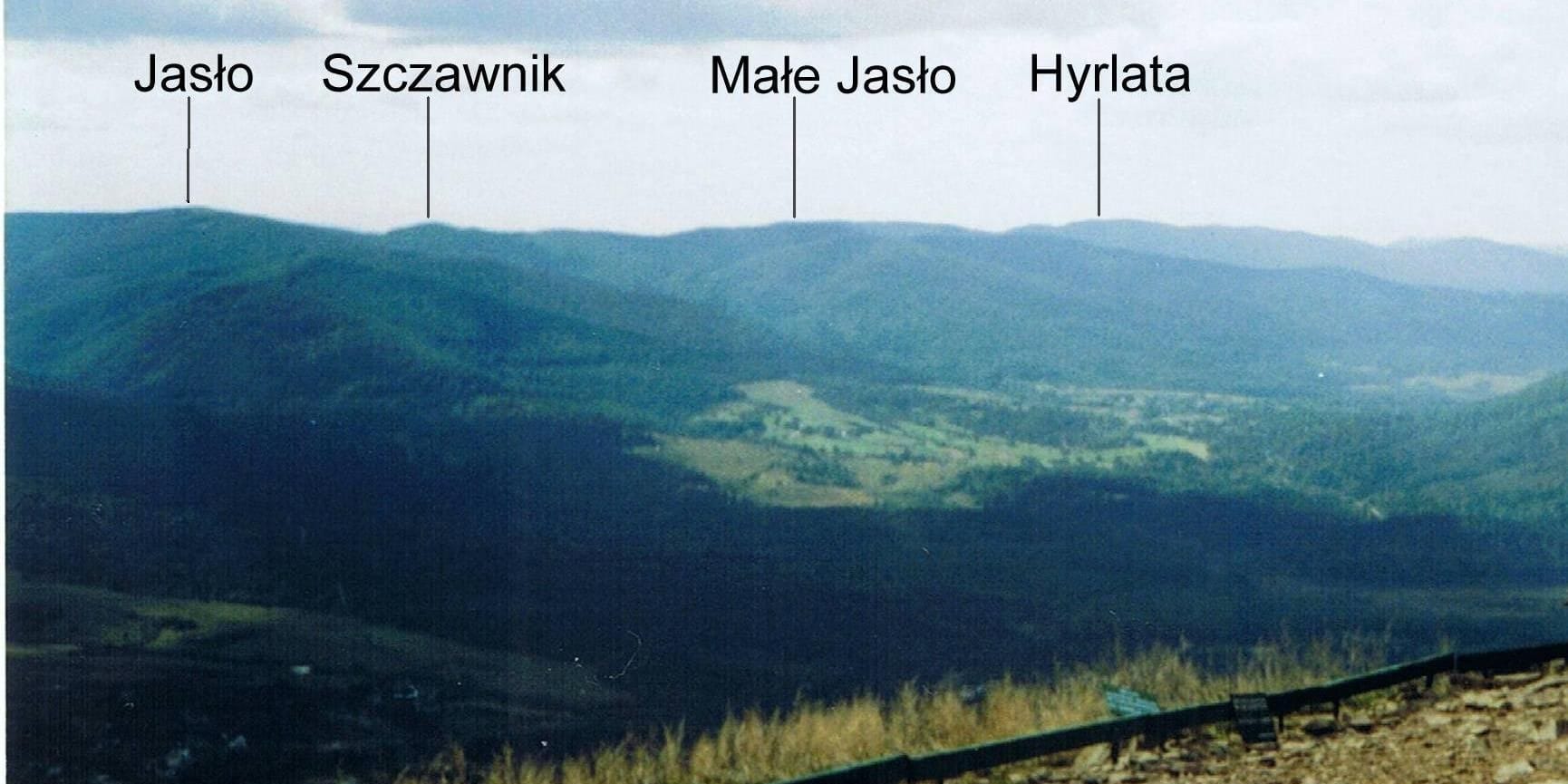 Panorama Jasła, Szczawnika i Małego Jasła widziana ze Smereka