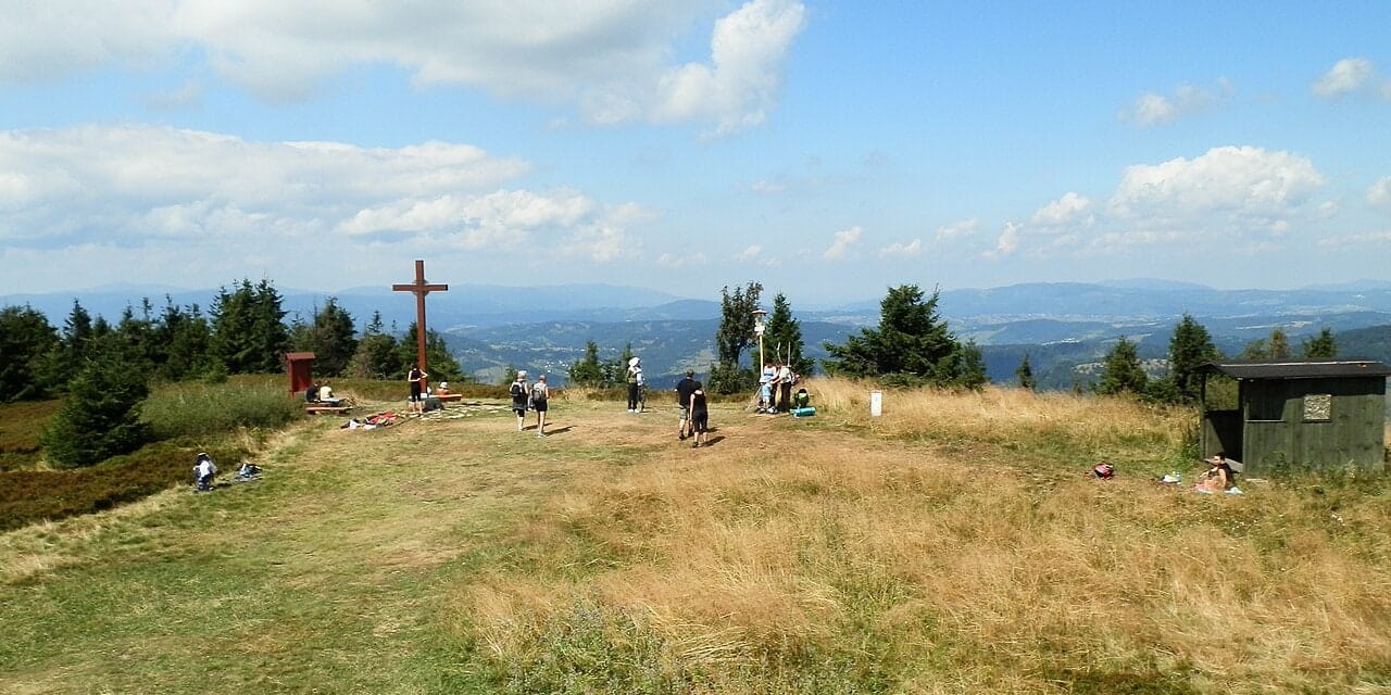 Wierzchołek Wielkiej Raczy, archiwalna fotografia z sierpnia 2013.
